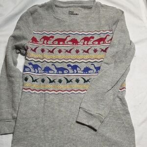 Epic Threads Kids Dinosaur Stripe Gray Long Sleeve